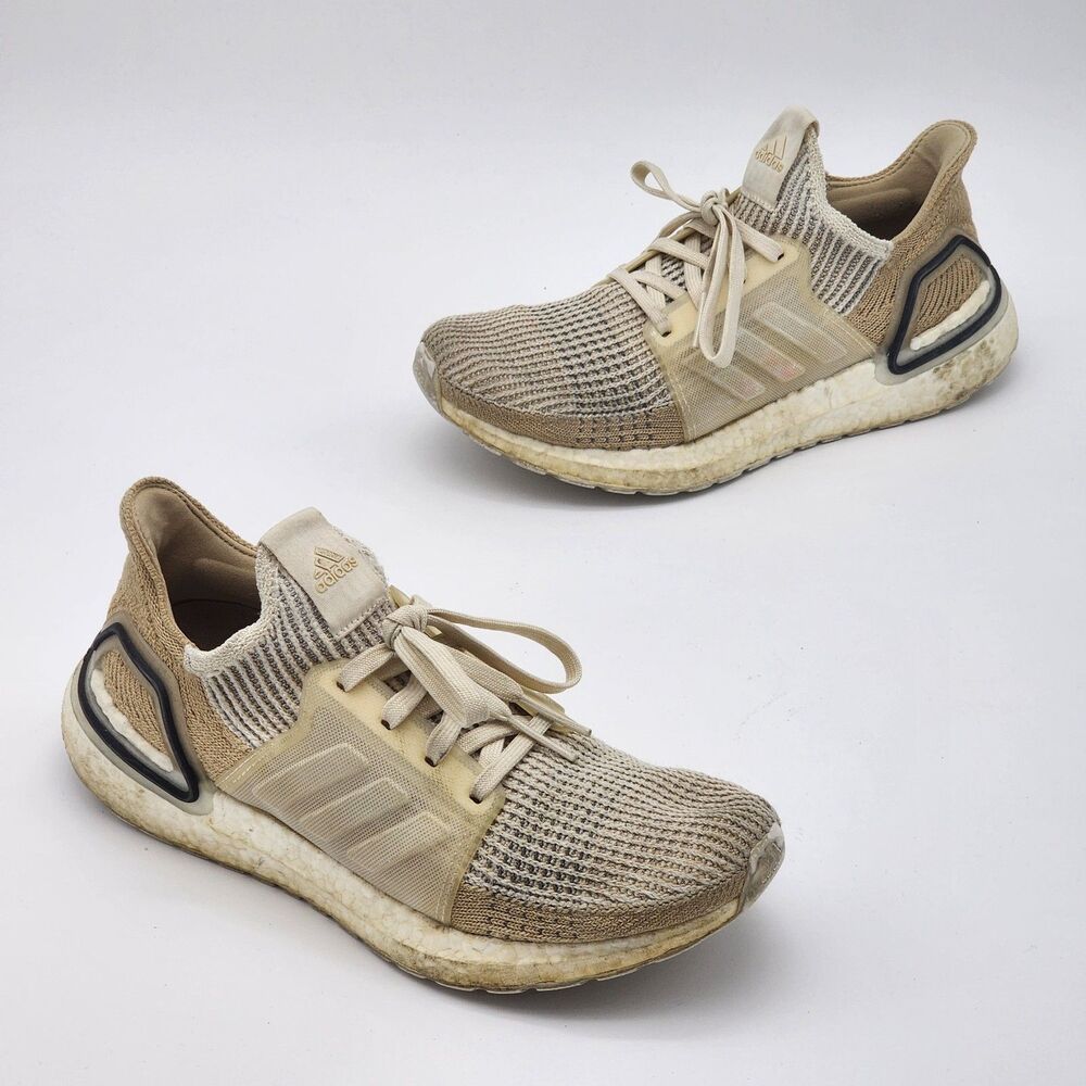 Adidas Ultra Boost 19 Sneakers Triple White Ivory Youth Size 6.5 Women's 7.5